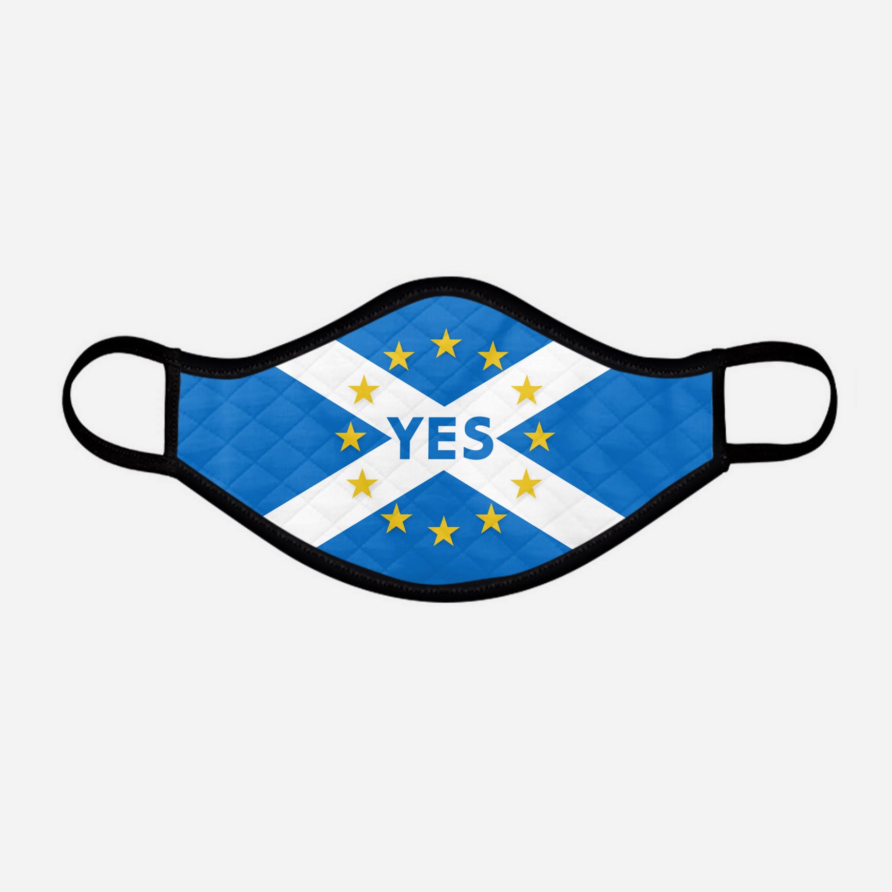 YES IT'S TIME - Alba Gu Brath - Pro EU - European Union - Nicola Sturgeon - Scottish Saltire face mask cloth covering - Nicola Sturgeon - by Steven Patrick Sim the Tartan Artisan - Stevie Tartan Guy - medium
