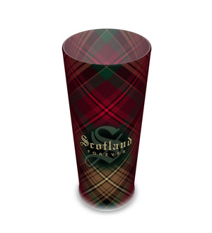 Scotland Forever - Declaration of Arbroath 7th Centennial Tartan - Frosted Matte Beer Glass - An original design, exclusive to the Tartan Artisan®