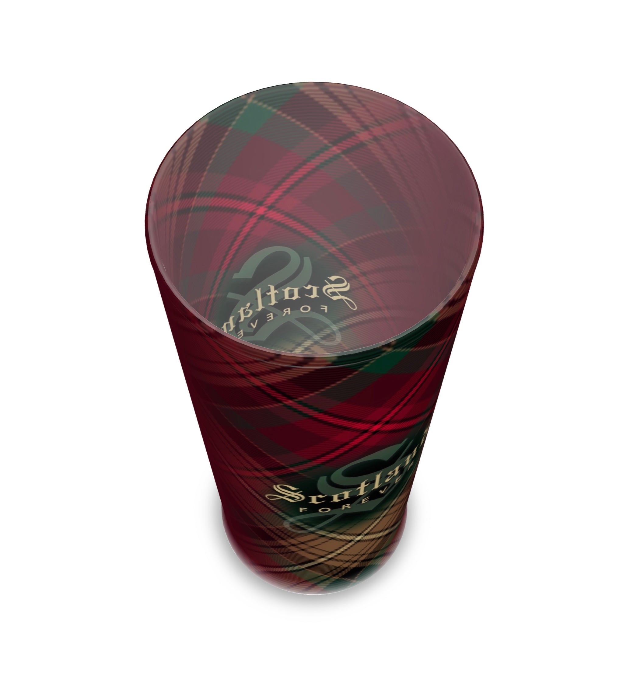 Scotland Forever - Declaration of Arbroath 7th Centennial Tartan - Frosted Matte Beer Glass - Celebrating Scotland Forever!