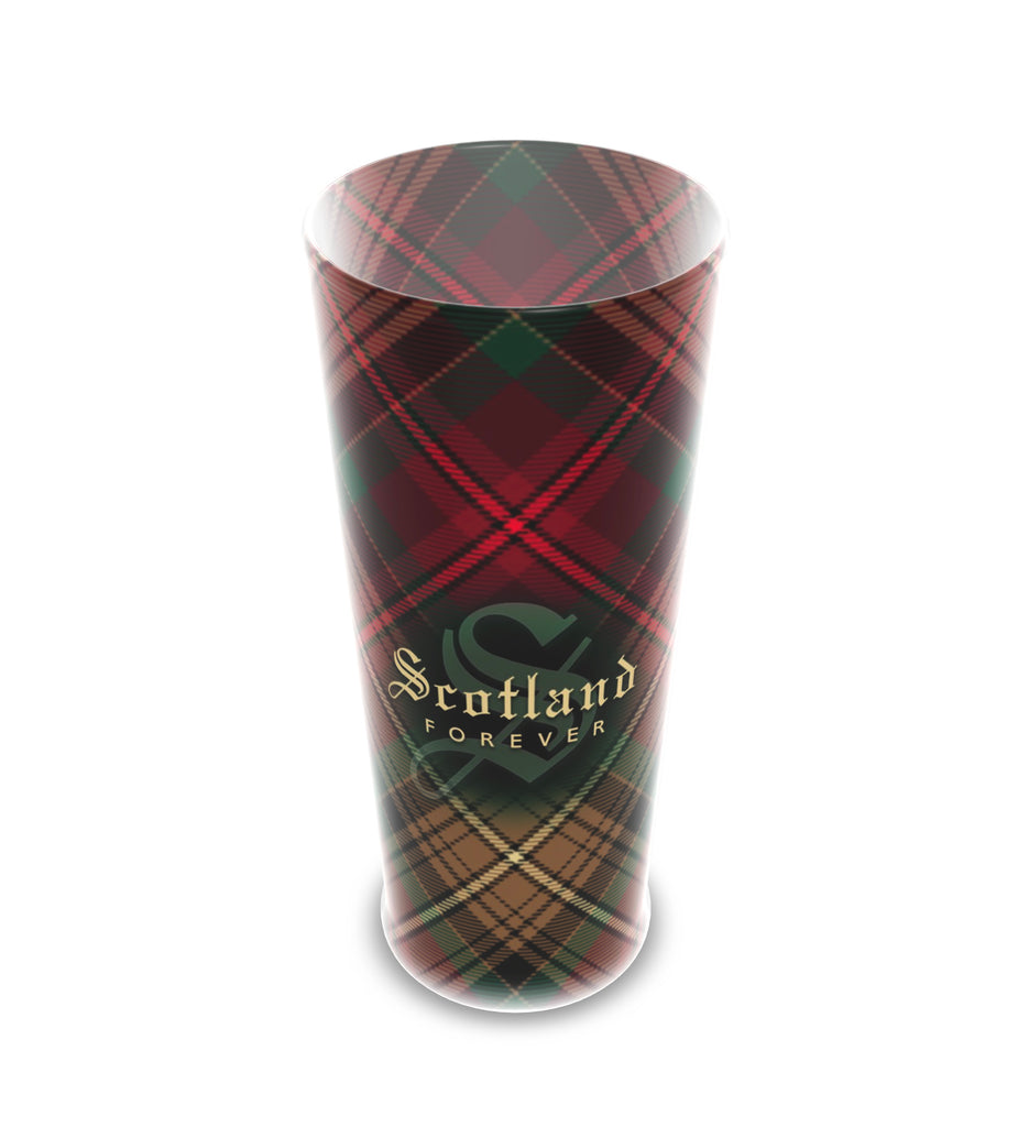 Scotland Forever - Declaration Tartan - Frosted Matte Beer Glass - An original design, exclusive to the Tartan Artisan®