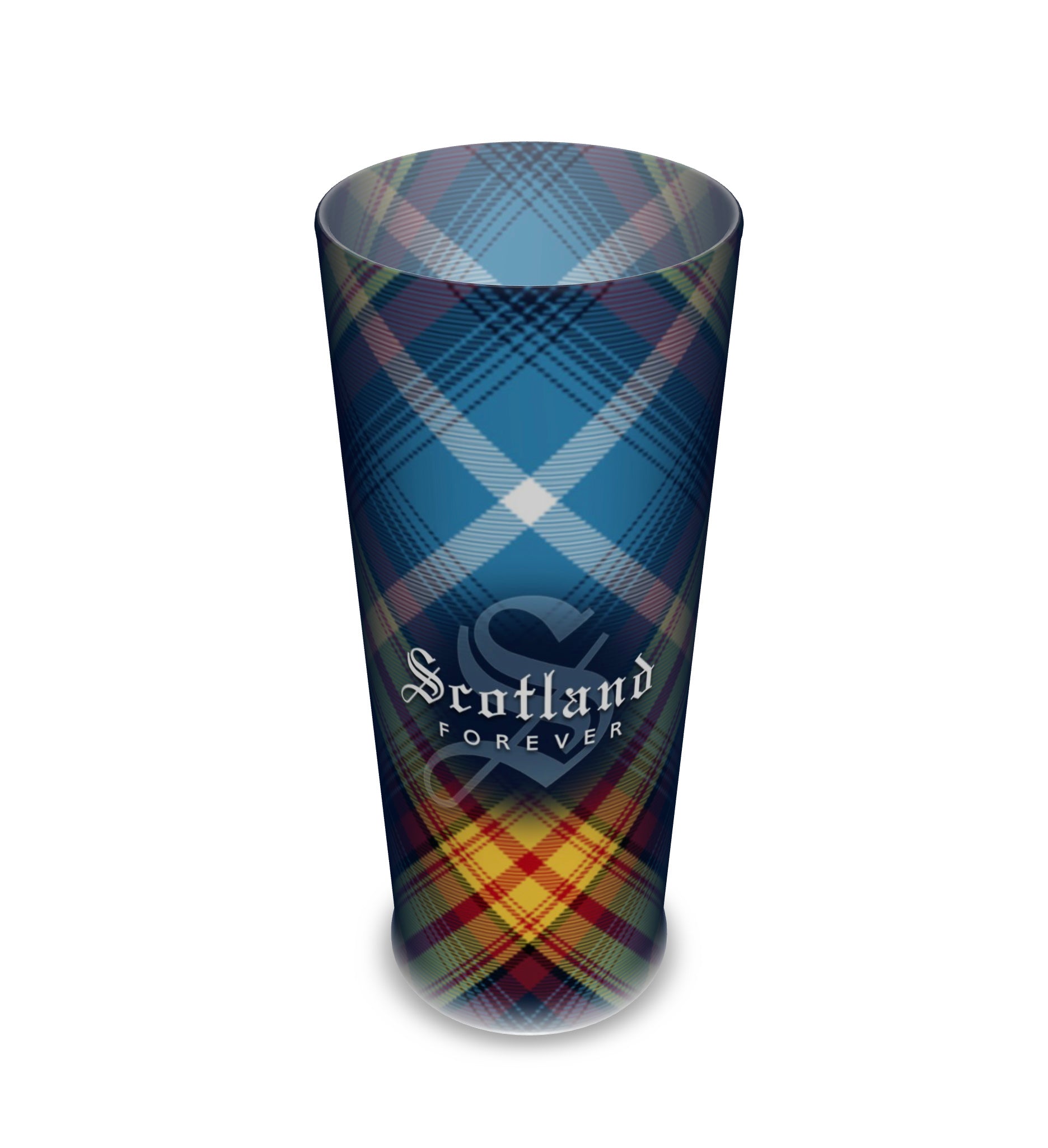 Scotland Forever - Declaration Tartan - Frosted Matte Beer Glass - An original design, exclusive to the Tartan Artisan®