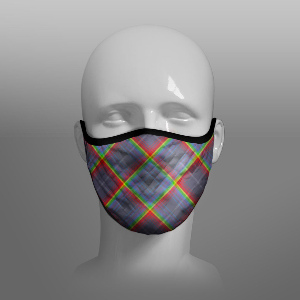 Scotland's Grace the Hope Rainbow - NHS - Contoured Tartan Face Mask - face covering - by Steven Patrick Sim the Tartan Artisan - Stevie Tartan Guy