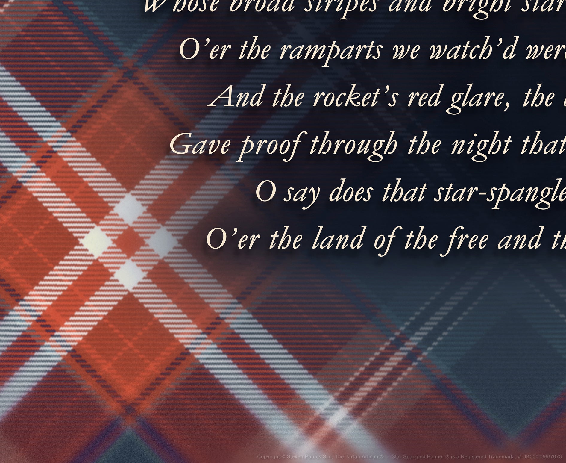 Star-Spangled Banner Tartan National Anthem of the US - PAST