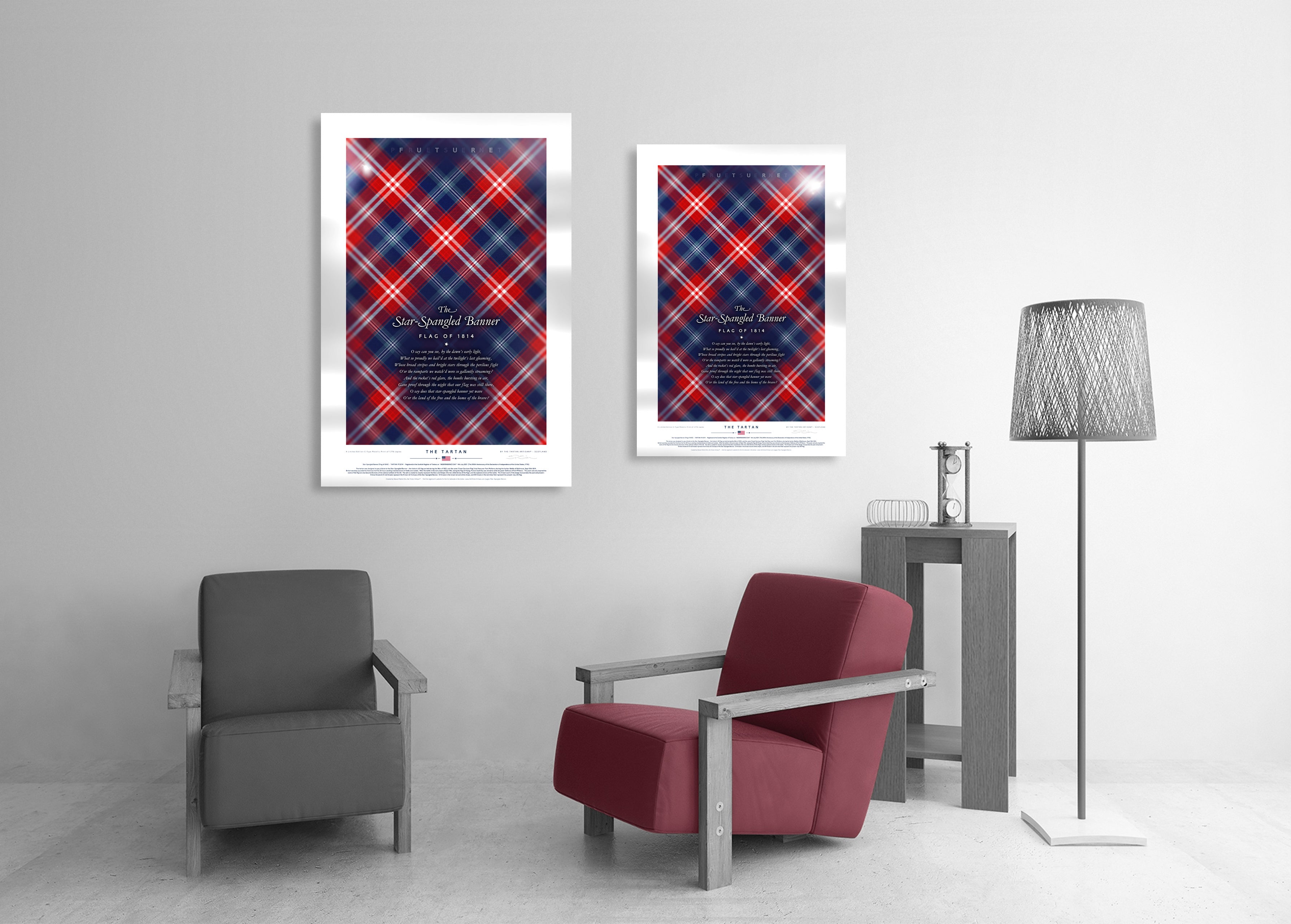 Star-Spangled Banner Tartan two sizes compared fine art published print - FUTURE