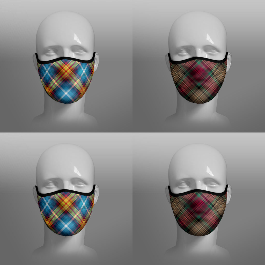 The Declaration of Scottish Independence Arbroath 6th April 1320 700th Anniversary 7th Centennial Contoured Tartan - Nicola Sturgeon - Scottish Saltire - Face Mask - exclusively produced by Steven Patrick Sim the Tartan Artisan - Scotland - mixed pack of 4