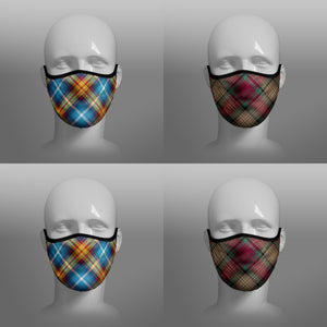 The Declaration of Scottish Independence Arbroath 6th April 1320 700th Anniversary 7th Centennial Contoured Tartan - Nicola Sturgeon - Scottish Saltire - Face Mask - exclusively produced by Steven Patrick Sim the Tartan Artisan - Scotland - mixed pack of 4