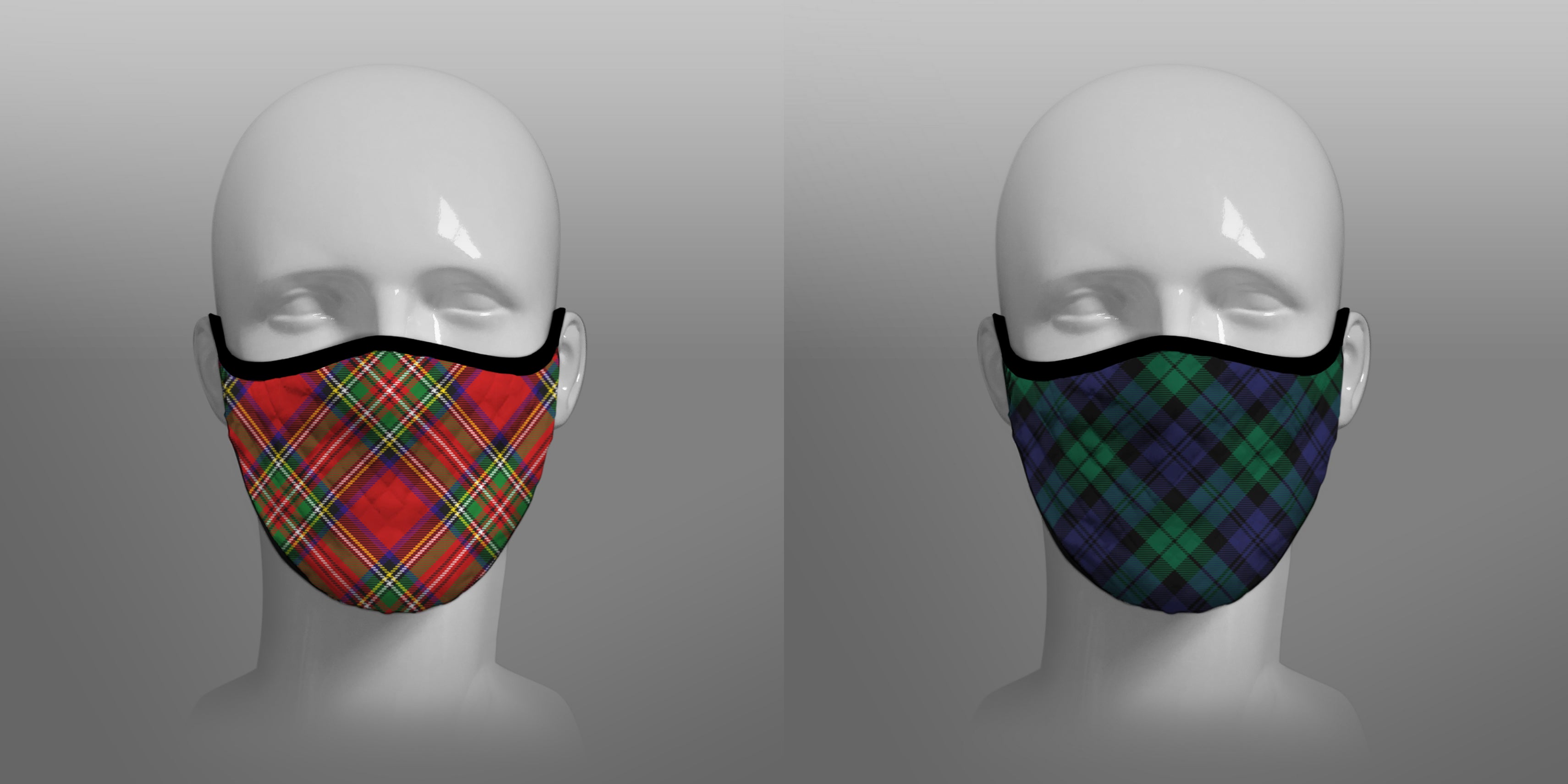 Royal Stewart tartan face covering - Nicola Sturgeon - by Steven Patrick Sim the Tartan Artisan - Stevie Tartan Guy - mixed pack of 2