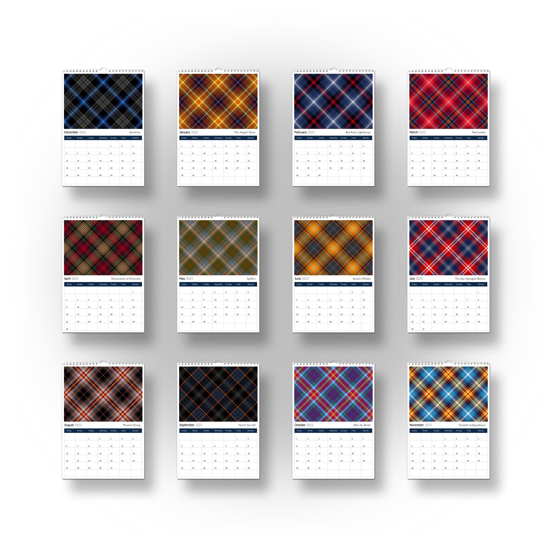 The Tartan Artisan perpetual CALENDAR by the Tartan Artisan - Earthrise Edition