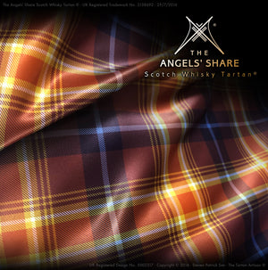 The Angels' Share Scotch Whisky Tartan - printed Duchess Satin fabric 200gsm - By Steven Patrick Sim the Tartan Artisan created in Scotland
