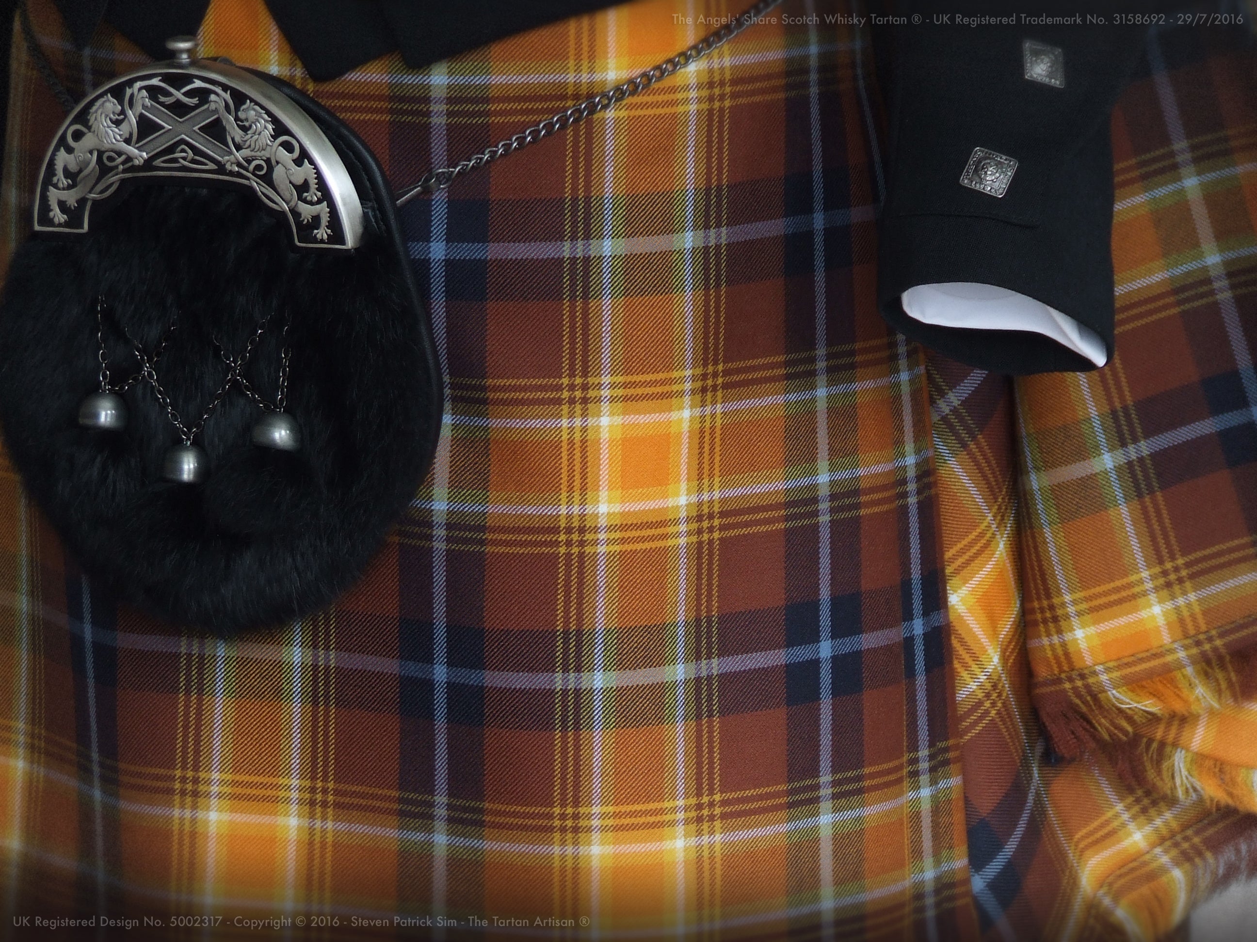 The Angels' Share Scotch Whisky Tartan Kilt by Steven Patrick Sim the Tartan Artisan