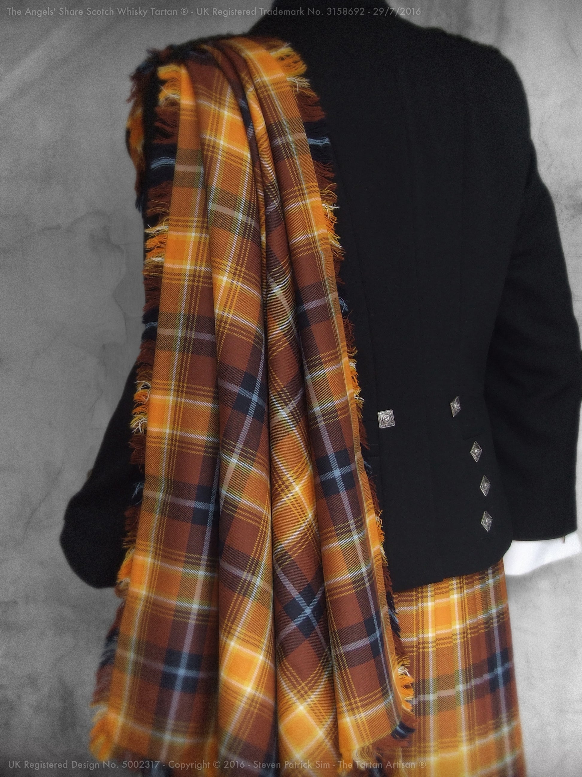 The Angels' Share Scotch Whisky Tartan® ~ Medium Weight Fringed Plaid