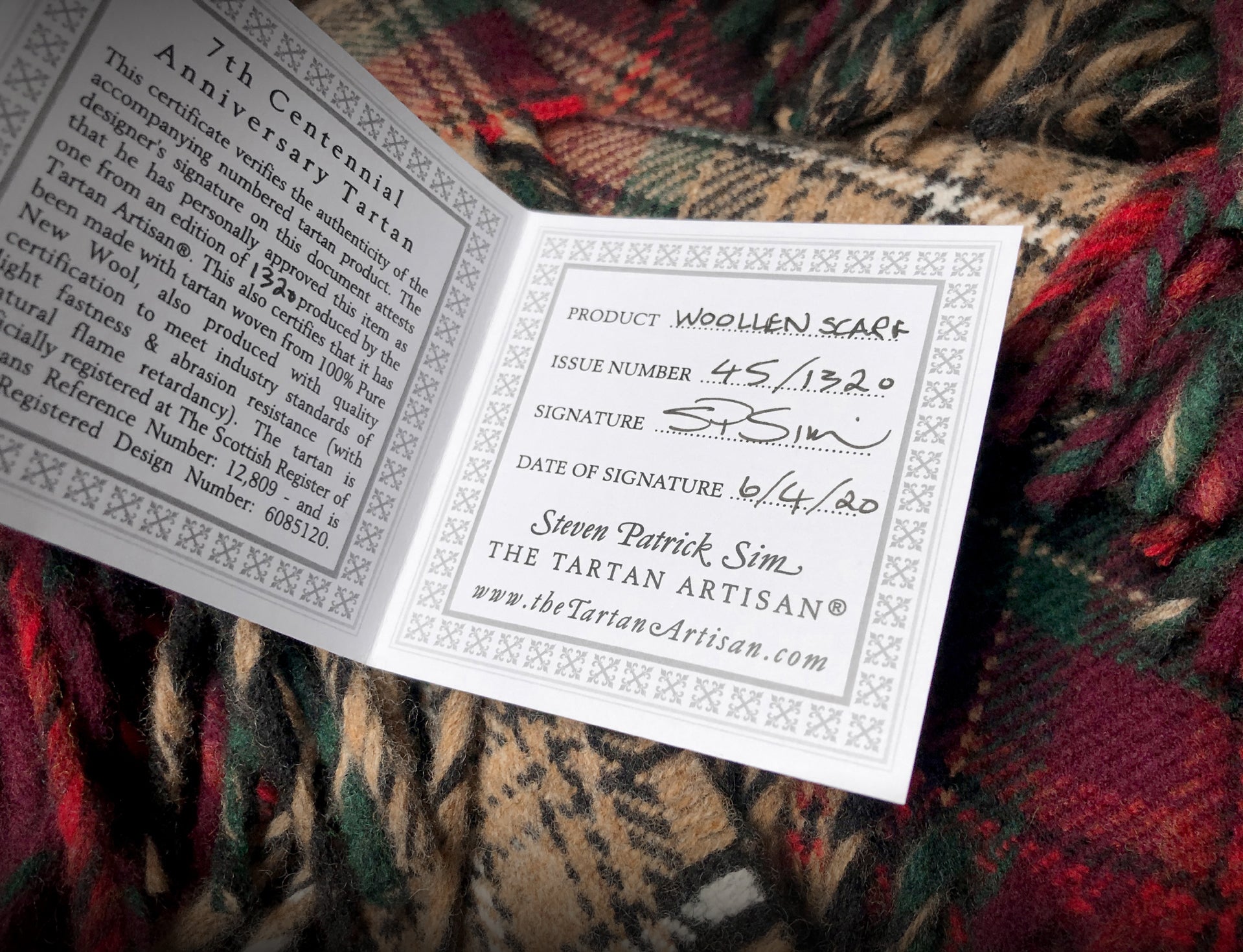 Declaration of Arbroath 7th Centennial Anniversary Merino Wool Scarf