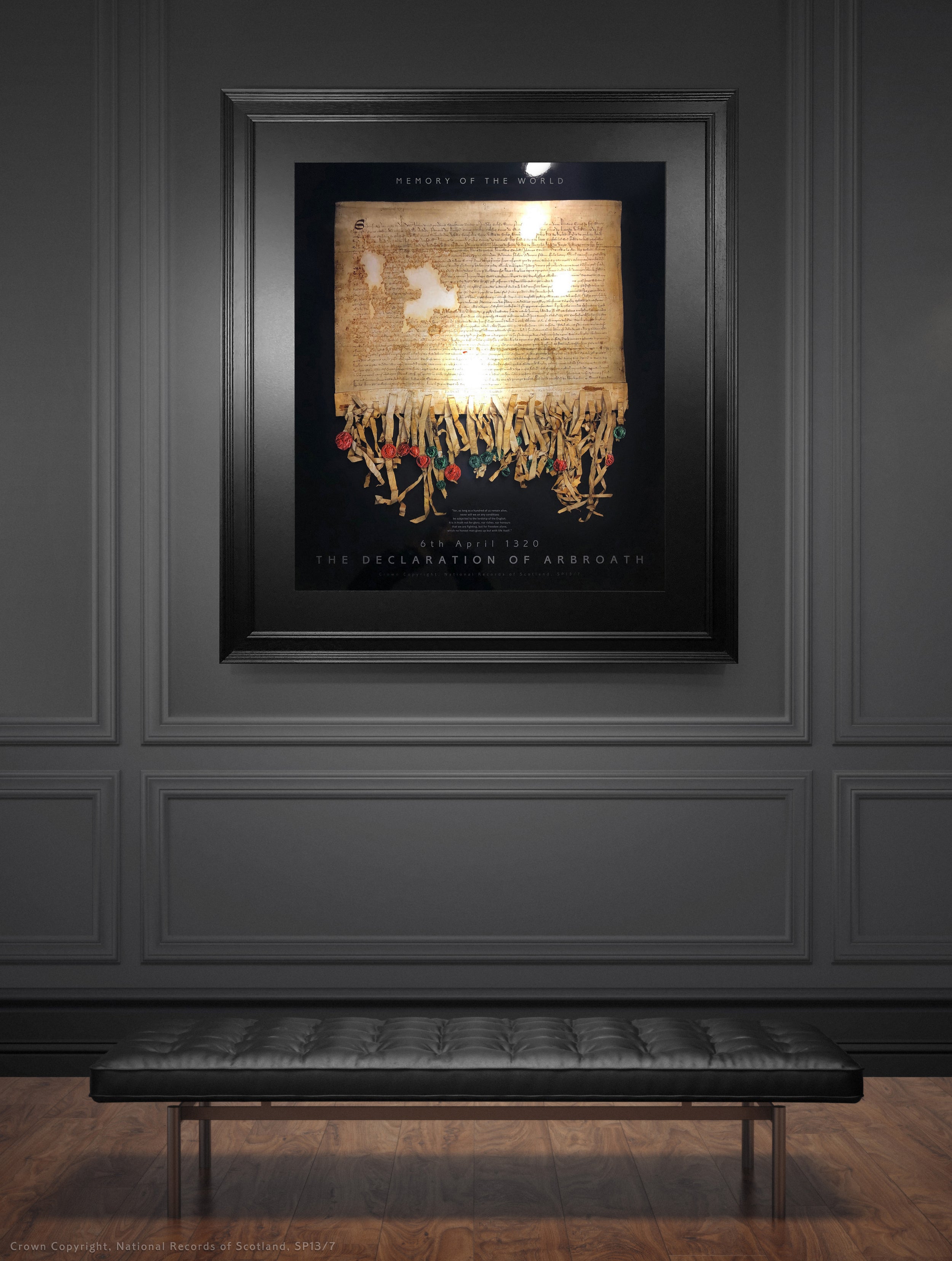 The Declaration of Arbroath Gold Metallic Print Editions - Black Onyx by Steven Patrick Sim