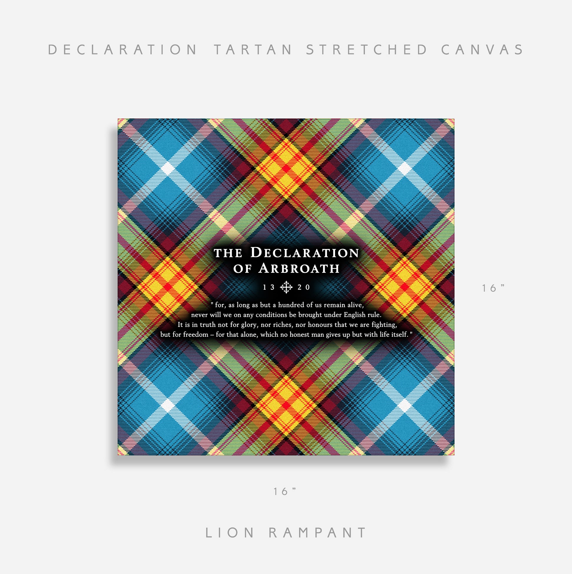 Lion Rampant - Declaration Tartan 16" Stretched Canvas