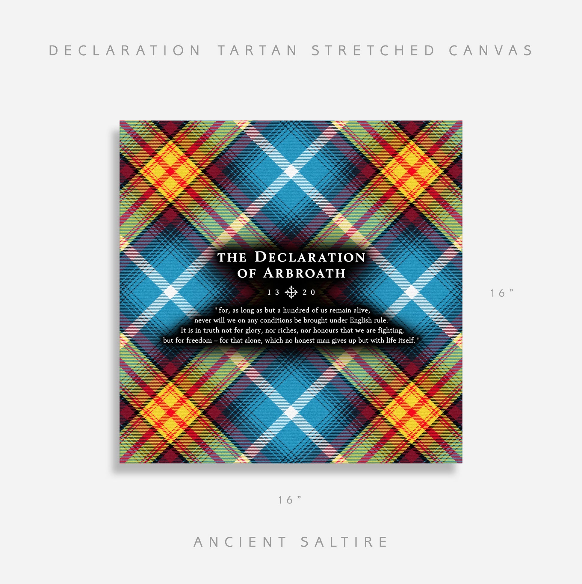 Ancient Saltire - Declaration Tartan 16" Stretched Canvas