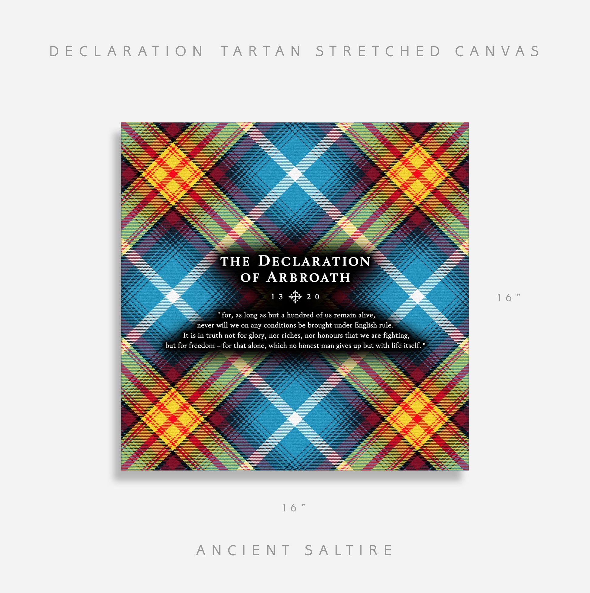 Ancient Saltire - Declaration Tartan 16" Stretched Canvas