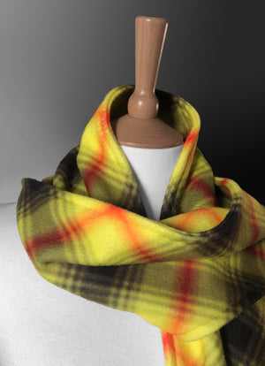 Be Aware Tartan Polar Fleece Scarf - Virohazard - by Steven Patrick Sim