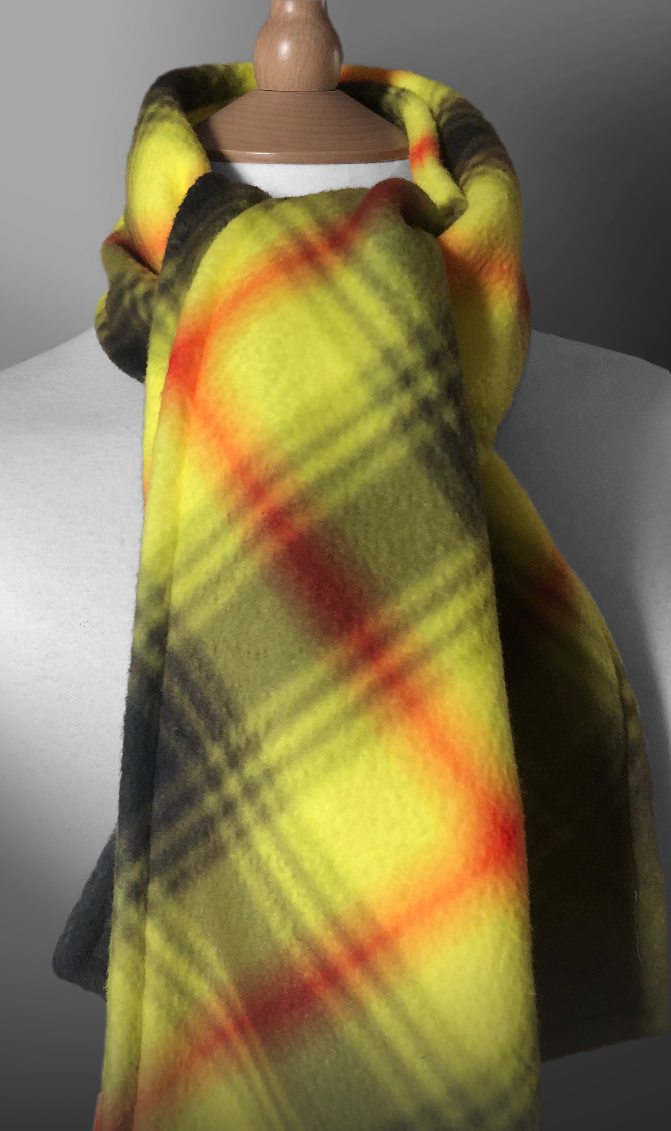 Coronavirus tartan polar fleece scarf - Virohazard - by Steven Patrick Sim the Tartan Artisan