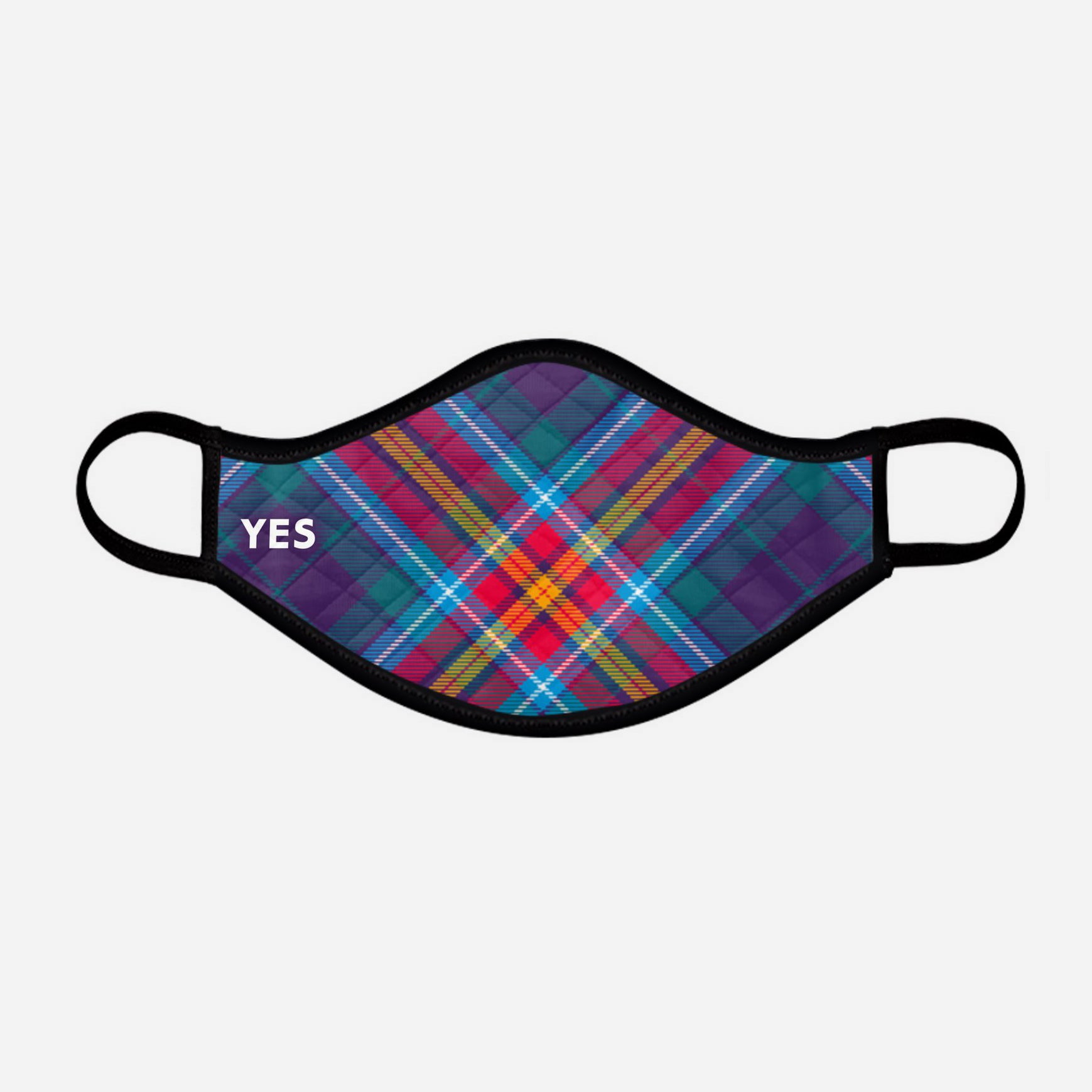 YES IT'S TIME - Alba Gu Brath - Pro EU - European Union Contoured Tartan - Scottish Saltire - Face Mask - medium