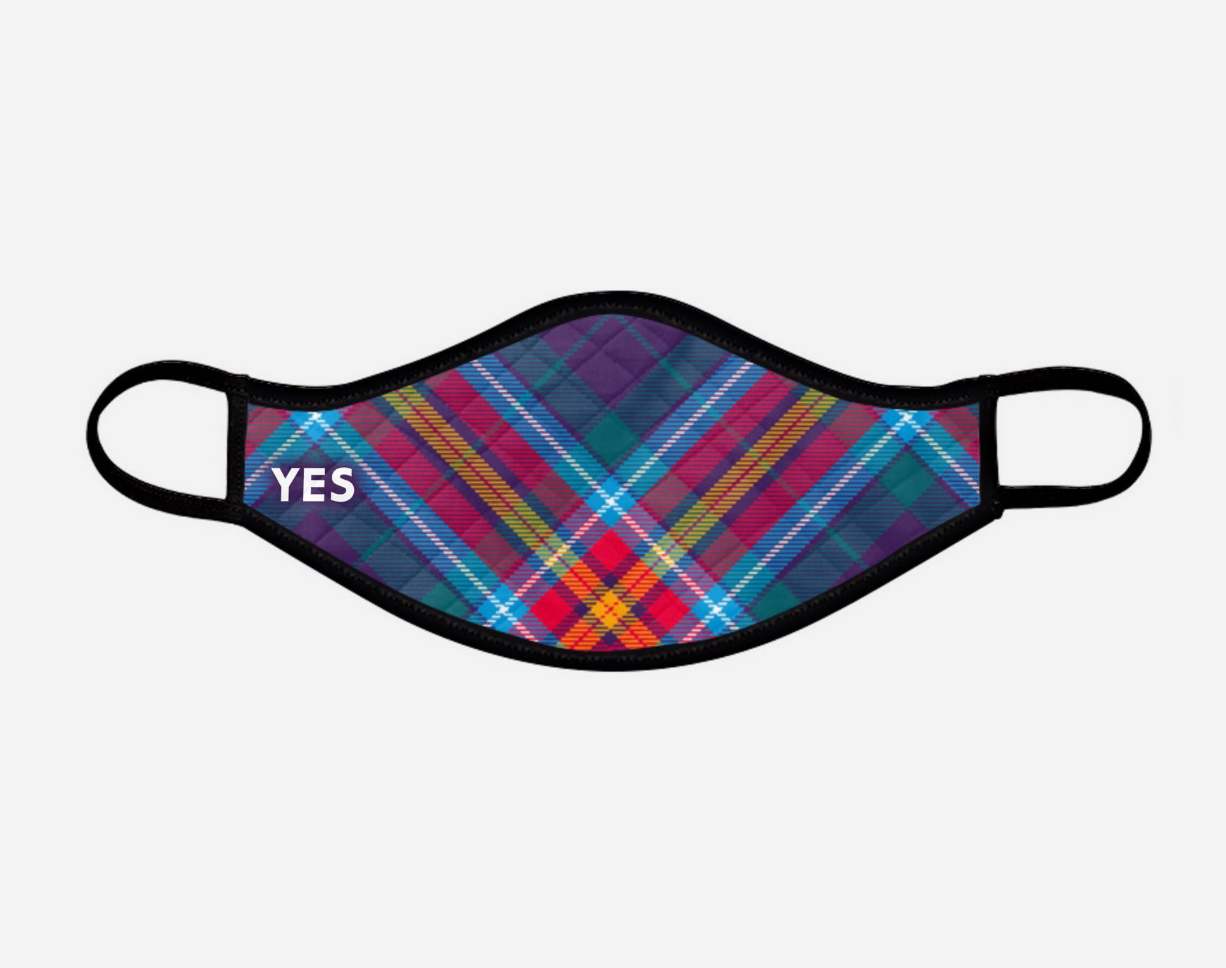 The YES IT'S TIME - Alba Gu Brath - Pro EU - European Union Scots Scottish Scotland - Nicola Sturgeon - Face Mask - face covering small - exclusively produced by Steven Patrick Sim the Tartan Artisan - Stevie Tartan Guy - featuring the Saltire - Small