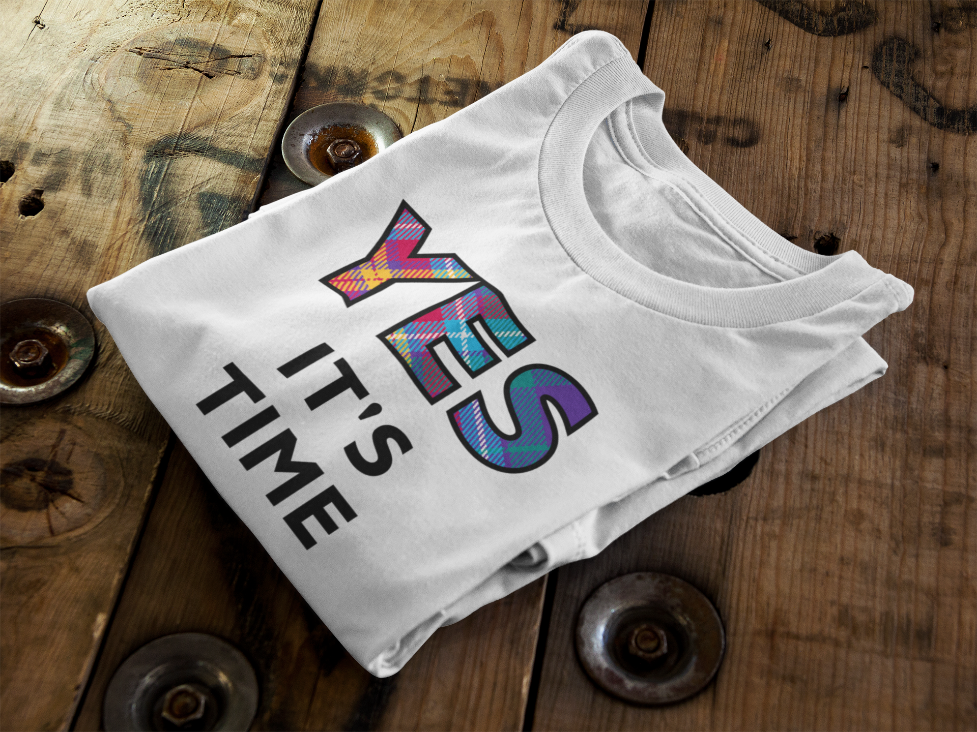 YES Tartan T-Shirt 100% Cotton