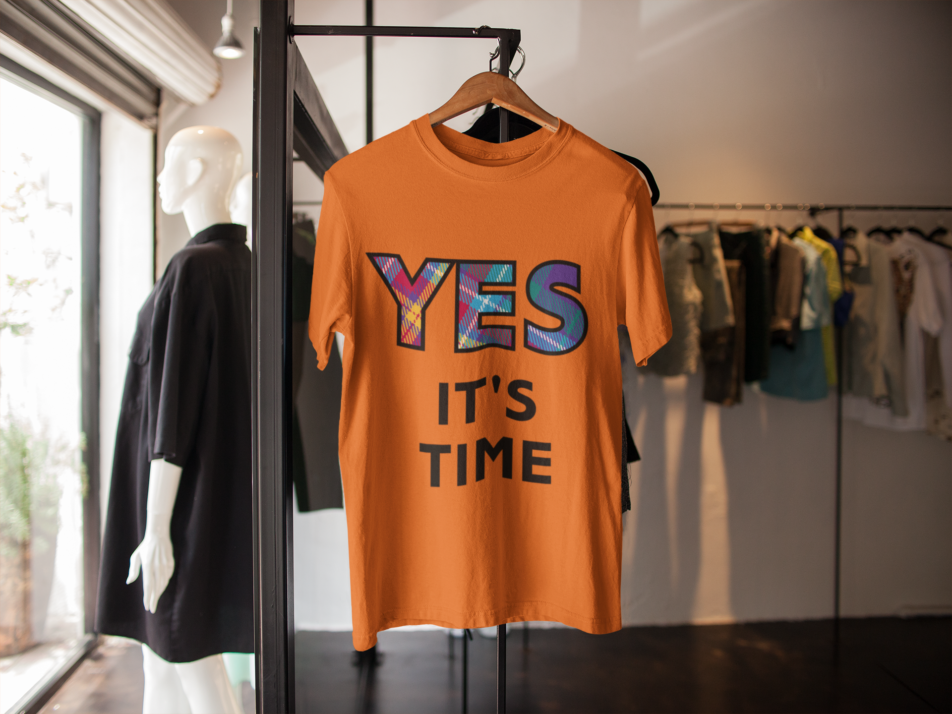 YES Alba Gu Brath Tartan Orange T-Shirt