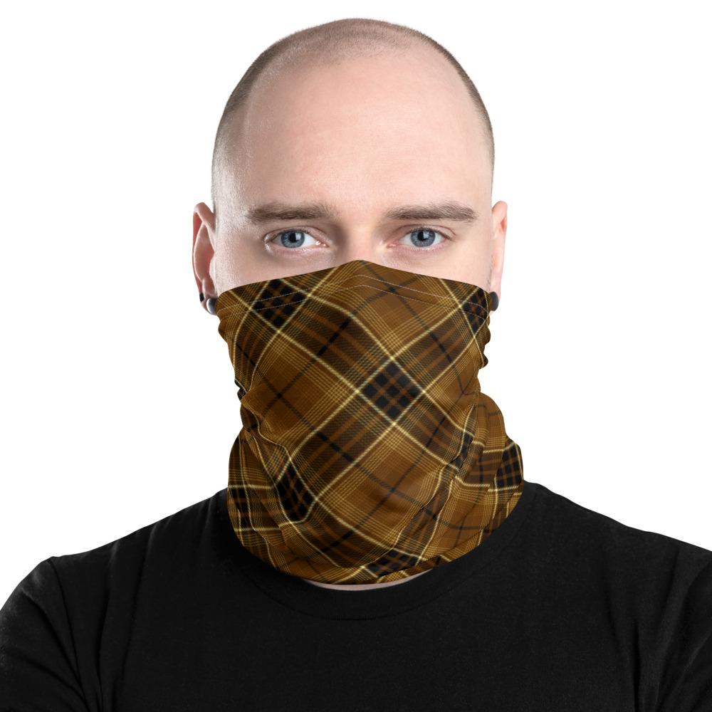 bitcoin Digital Gold Tartan Unisex Neck Gaiter - Small Sett 1