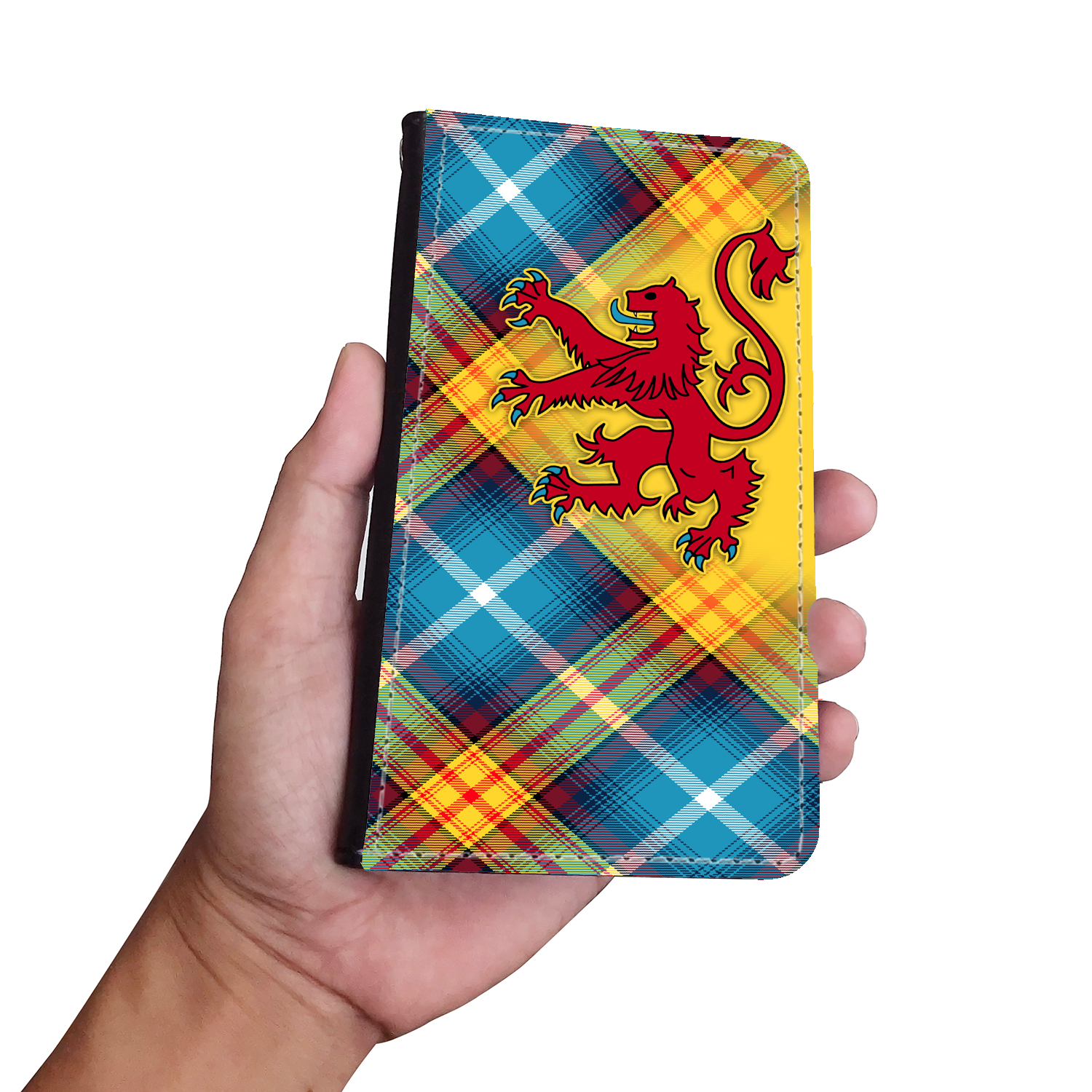 The DECLARATION Tartan ~ Faux Leather Wallet Phone Case with Lion Rampant