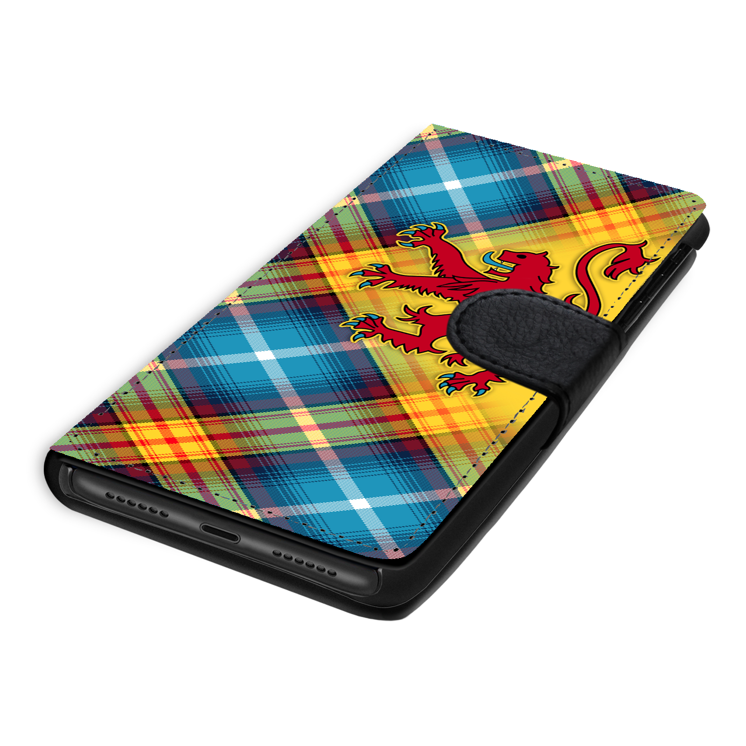 The DECLARATION Tartan ~ Faux Leather Wallet Phone Case with Lion Rampant