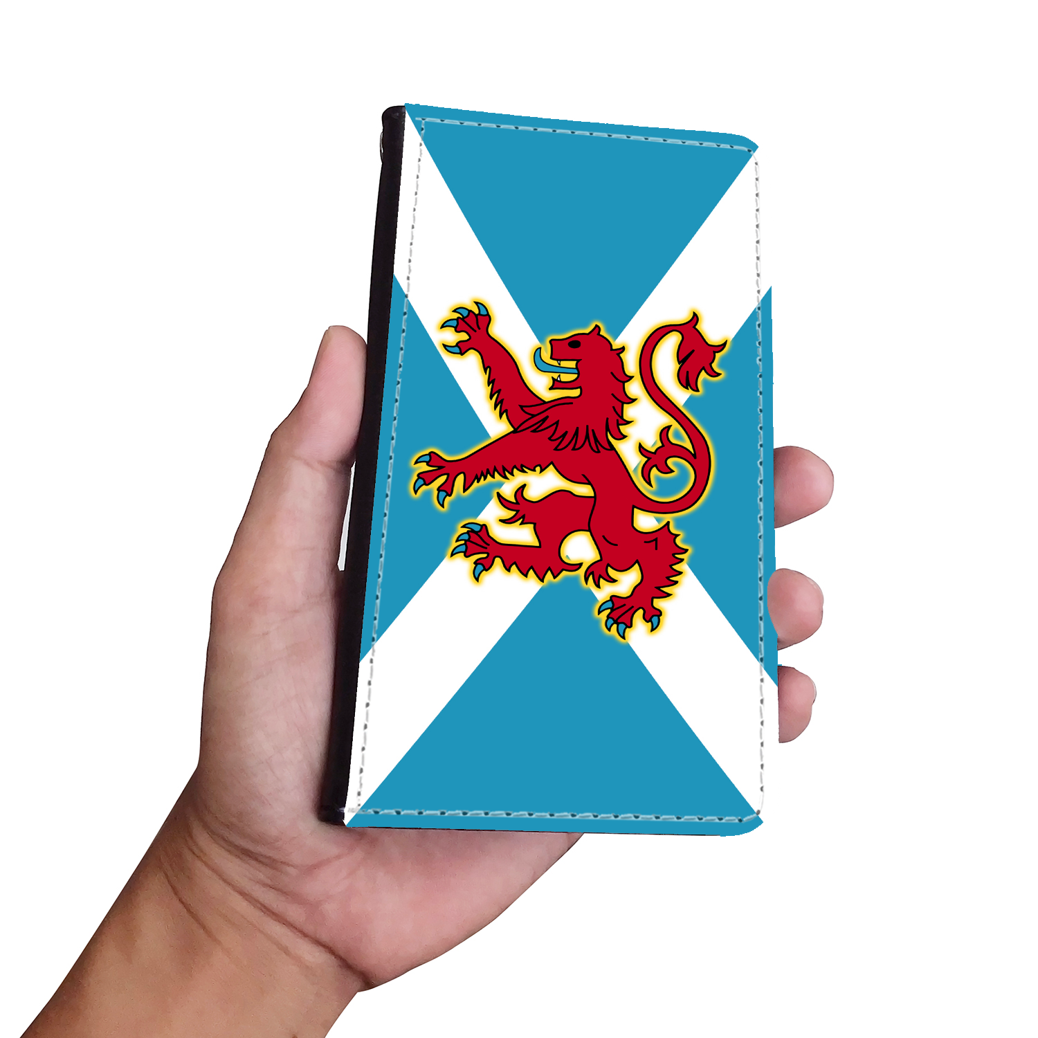 Ancient Azure Scottish Saltire & Lion Rampant ~ Wallet Phone Case