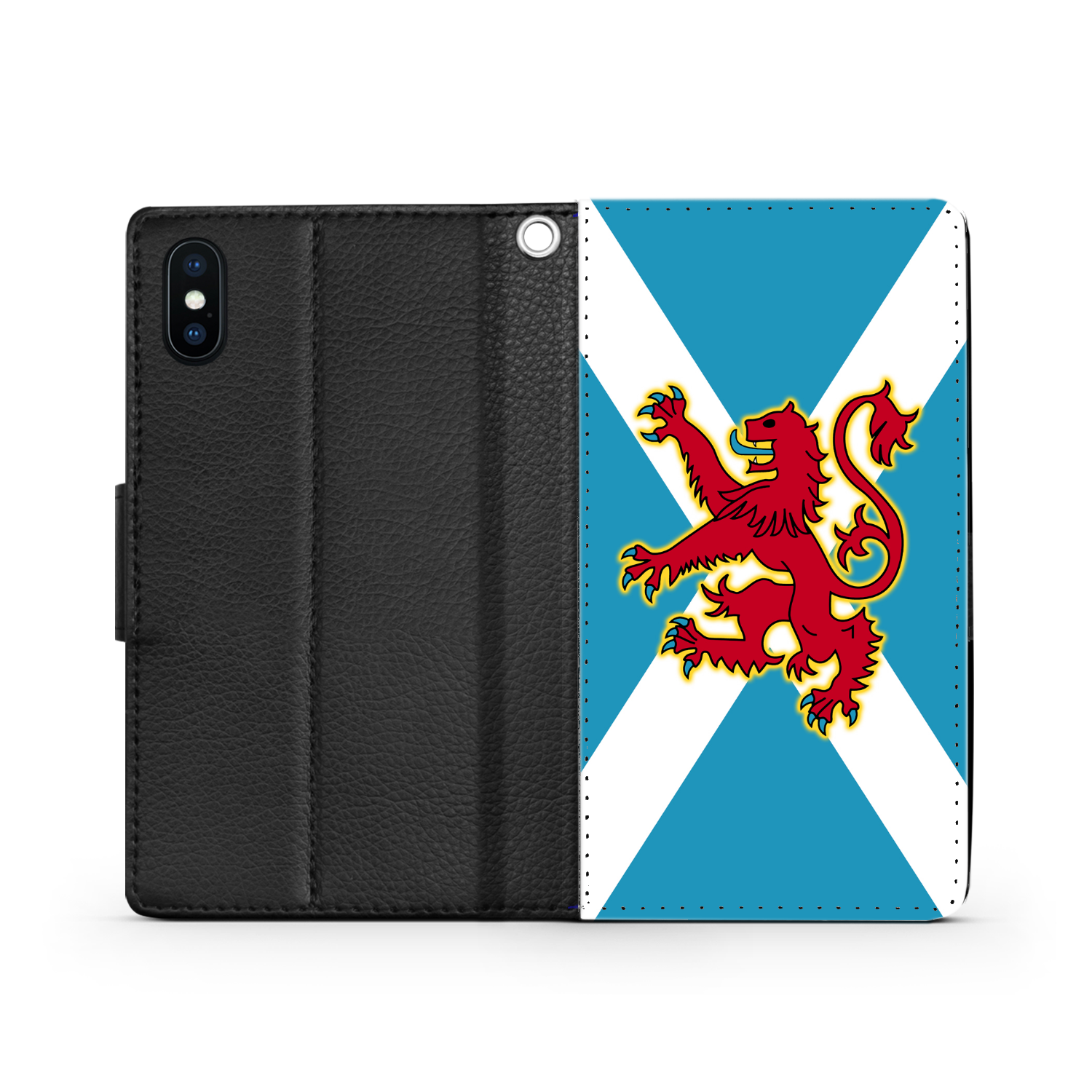 Ancient Azure Scottish Saltire & Lion Rampant ~ Wallet Phone Case
