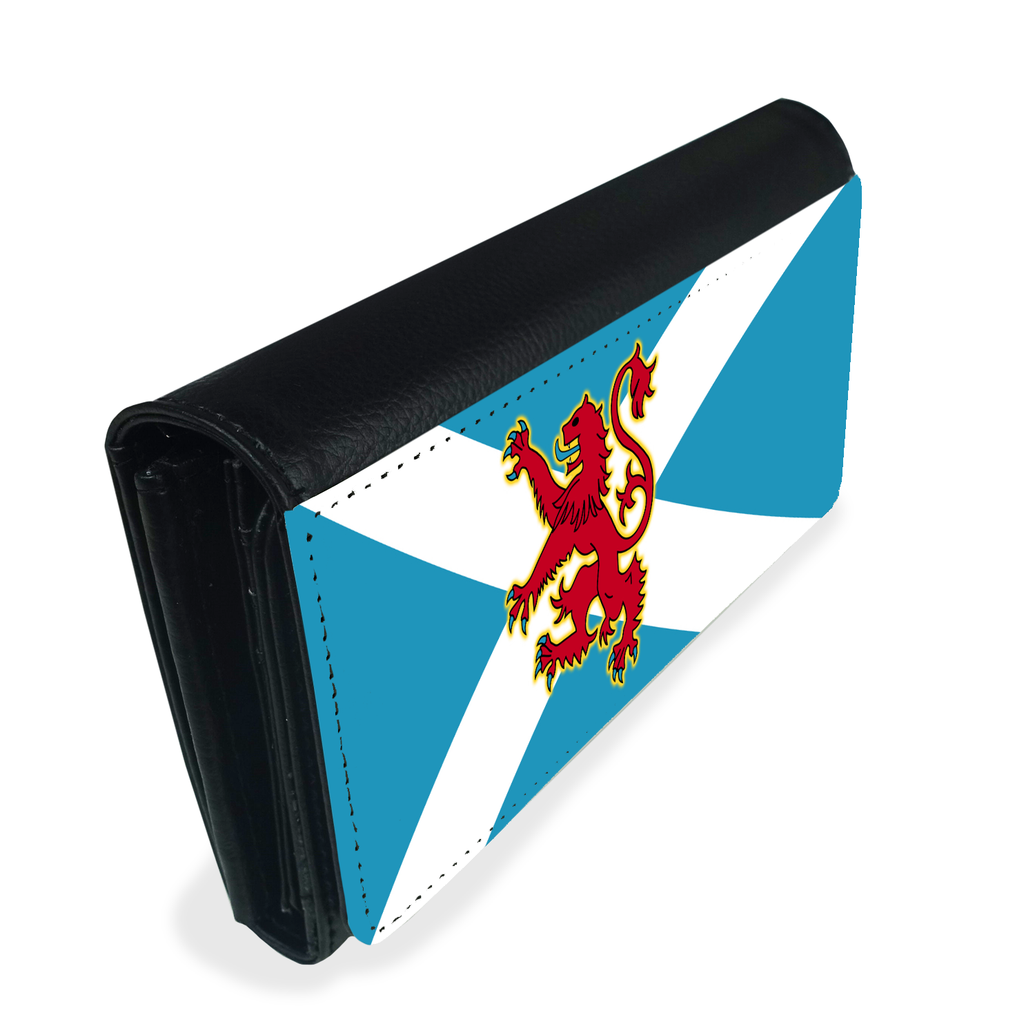 Ancient Azure Scottish Saltire & Lion Rampant ~ Faux Leather Ladies Purse