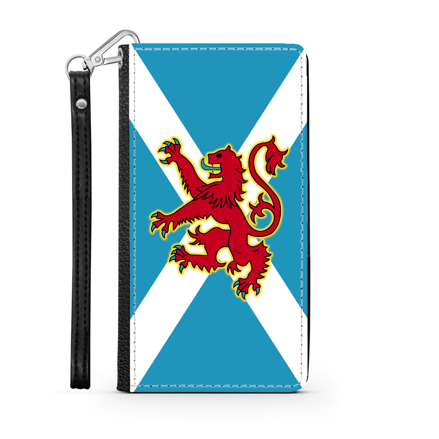 Ancient Azure Scottish Saltire & Lion Rampant ~ Wallet Phone Case