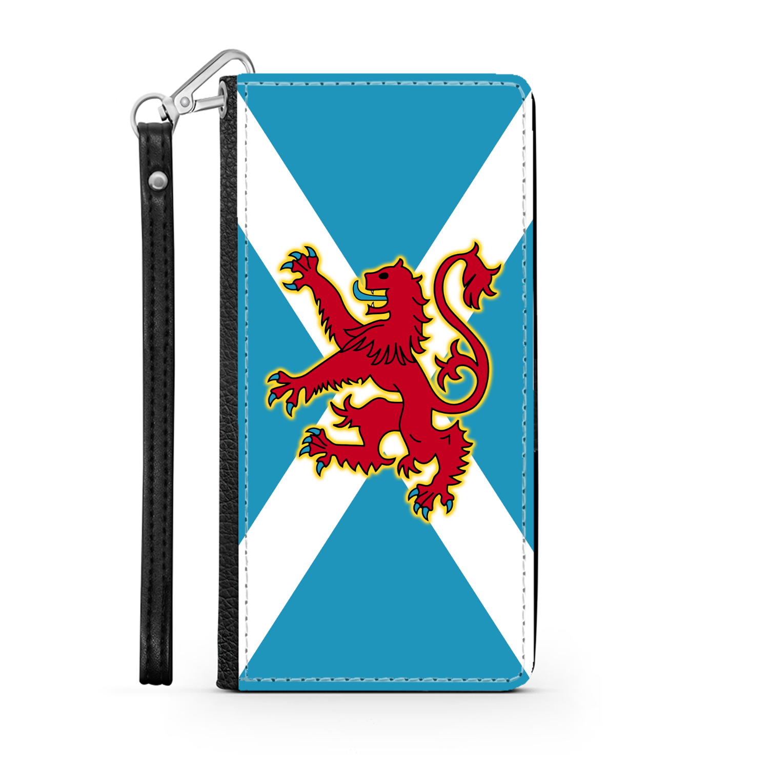 Ancient Azure Scottish Saltire & Lion Rampant ~ Wallet Phone Case