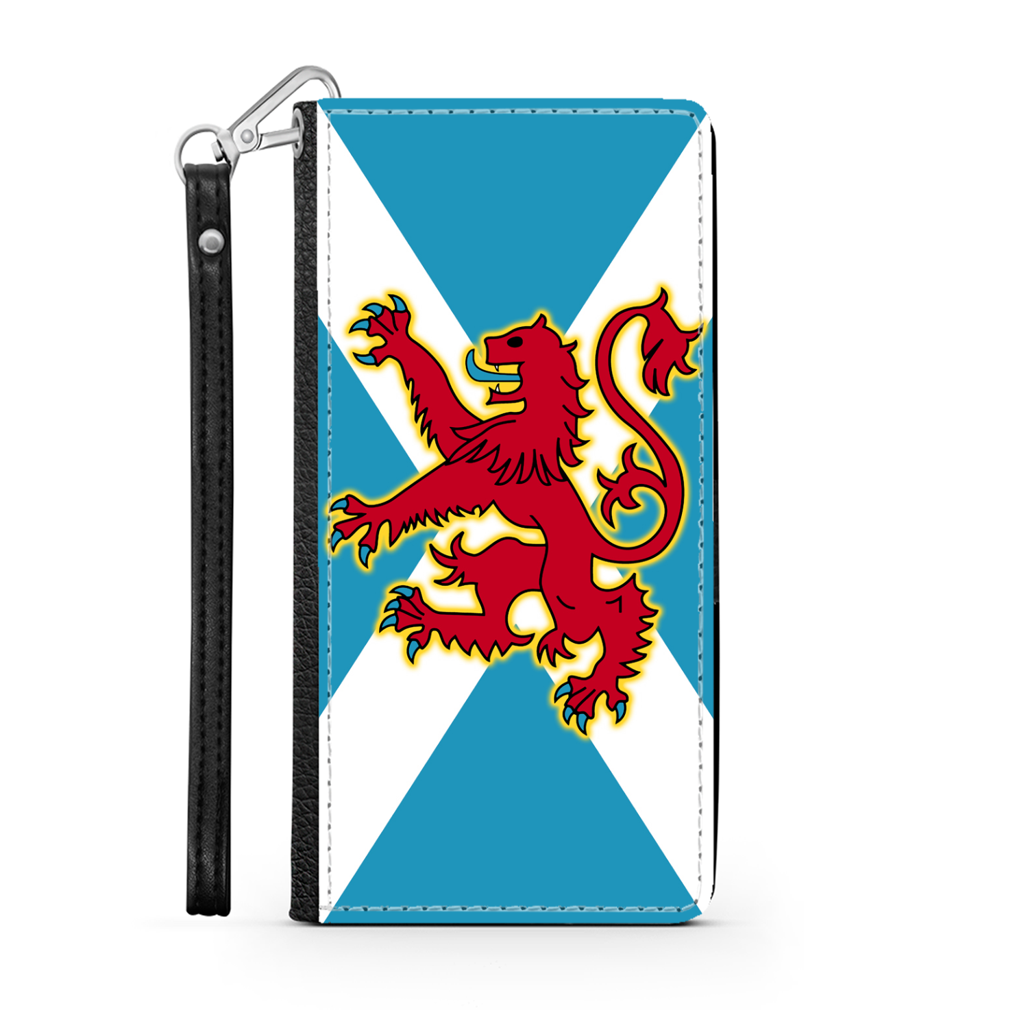 Ancient Azure Scottish Saltire & Lion Rampant ~ Wallet Phone Case