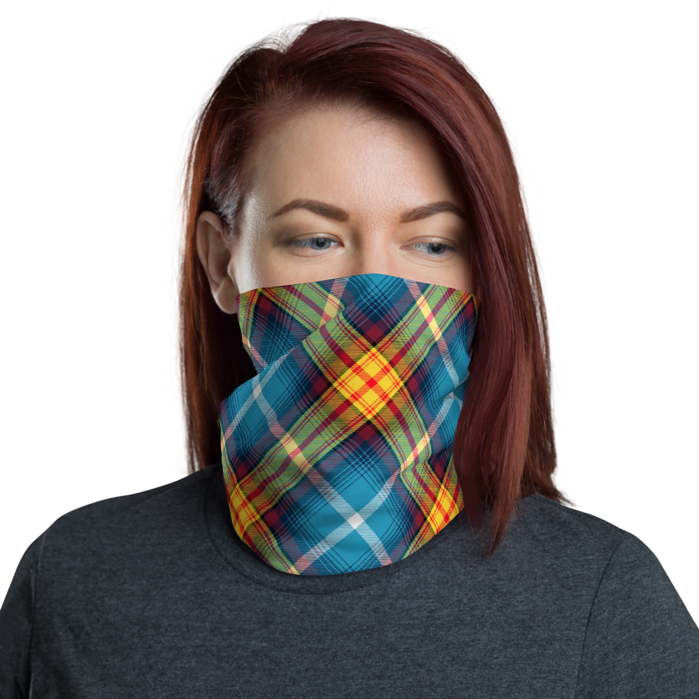 Lion Rampant and old Navy Saltire Declaration of Scottish Independence tartan Neck Gaiter 10