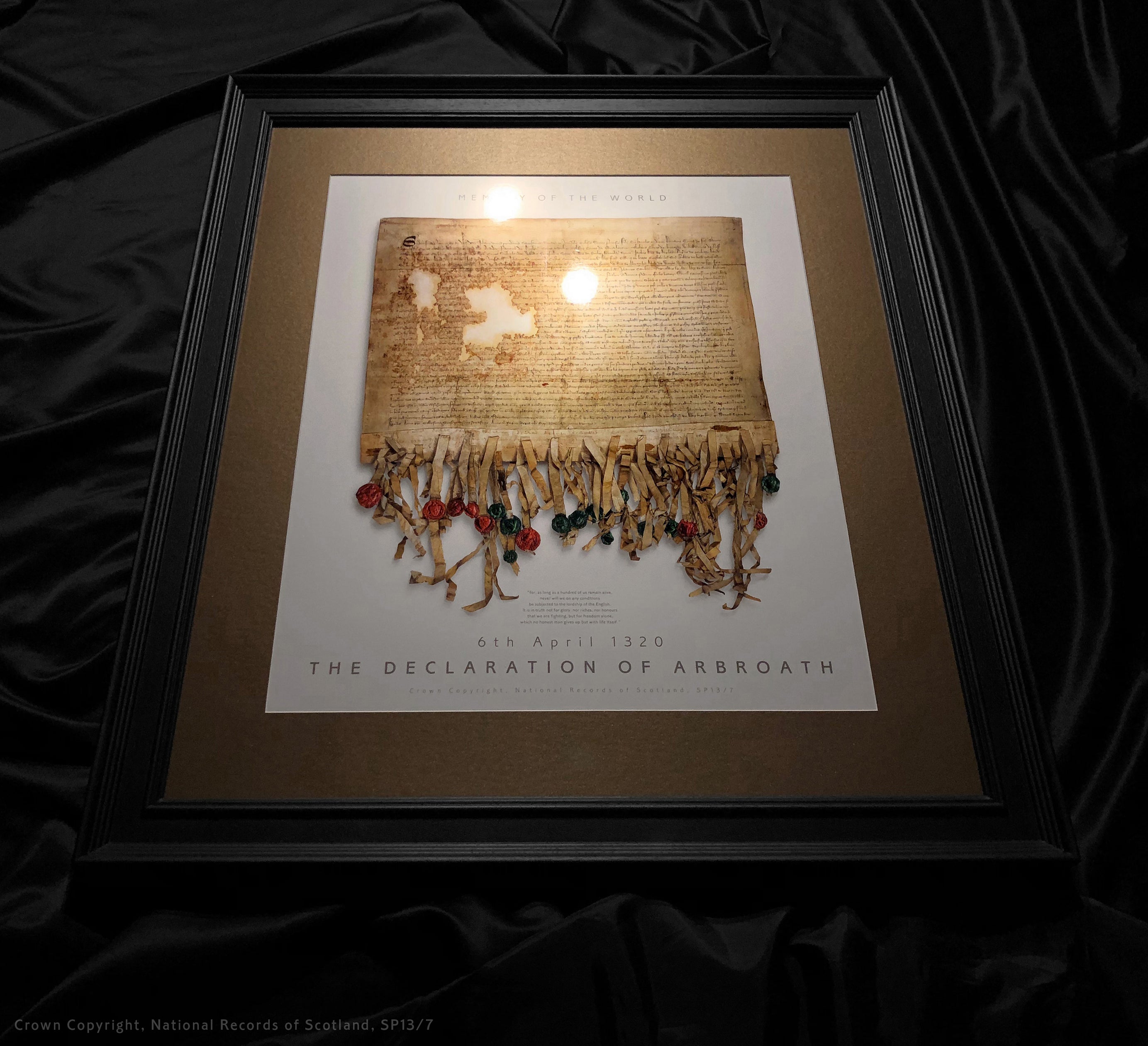 DECLARATION OF ARBROATH - GOLD metallic print editions - Produced on the latest generation C-Type Chromira Light-jet printer - only 700 copies - Pearl edition bronze mount