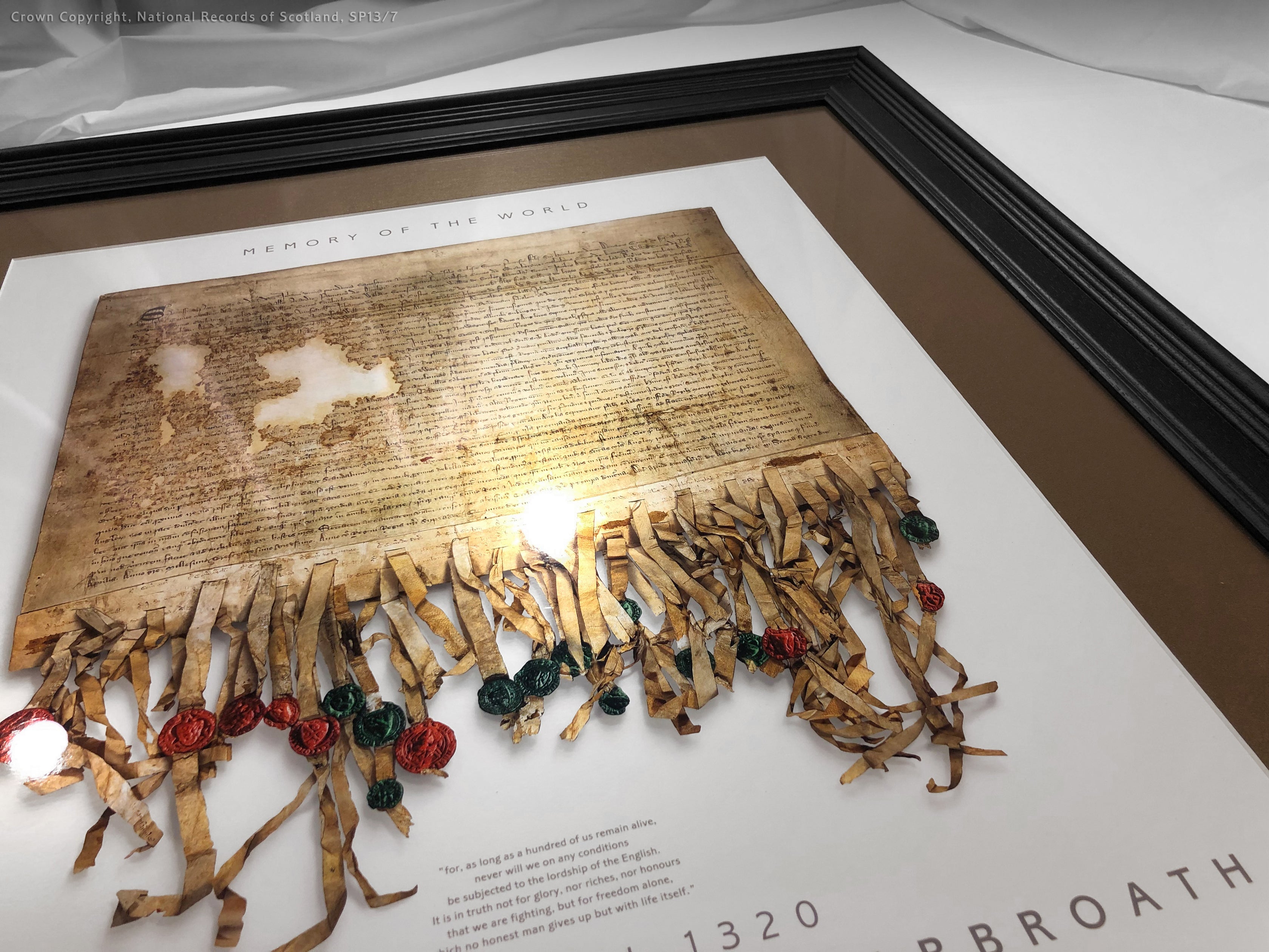 Declaration of Scottish Independence Gold Metallic Print Editions - Pearl and bronze